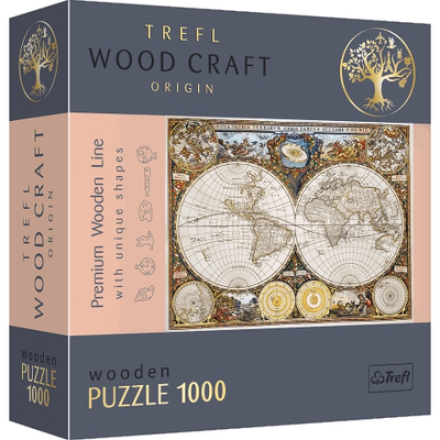Wood Craft: Régi térkép 1000 db-os prémium fa puzzle – Trefl