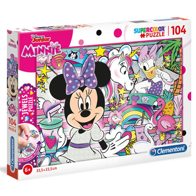 Disney: Minnie egér 104 db-os puzzle strasszkövekkel – Clementoni