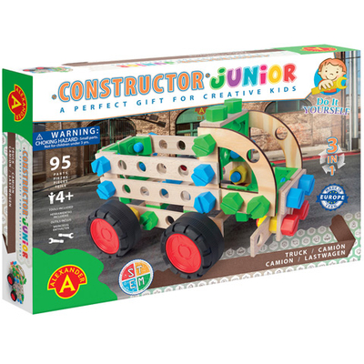 Junior 3 az 1-ben teherautó fa építőjáték 95 db-os