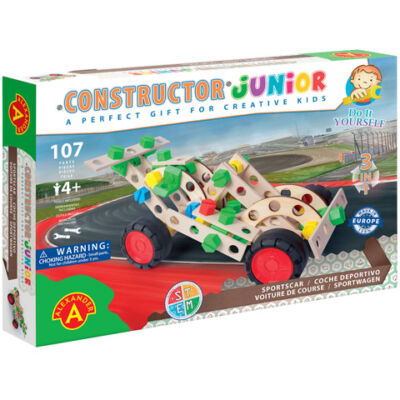 Junior 3 az 1-ben sportkocsi fa építőjáték 107 db-os