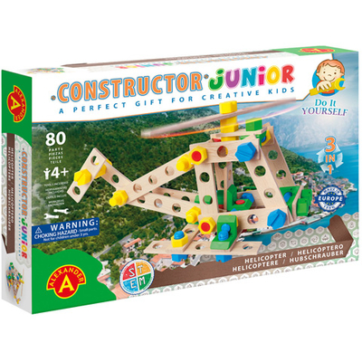 Junior 3 az 1-ben helikopter fa építőjáték 91 db-os
