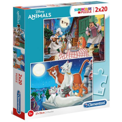 Clementoni: Disney állati barátságok 2×20 db-os puzzle