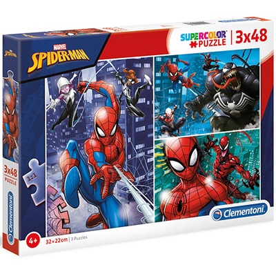 Marvel Pókemeber Supercolor 3 az 1-ben puzzle 3×48 db-os – Clementoni