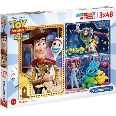 Toy Story 4 Supercolor 3 az 1-ben puzzle 3×48 db-os – Clementoni