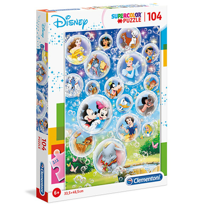 Disney mesehősök Supercolor puzzle 104 db-os – Clementoni