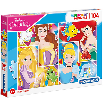 Disney Hercegnők Supercolor 104 db-os puzzle – Clementoni