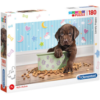 Imádnivaló kutyakölyök Supercolor puzzle 180 db-os – Clementoni