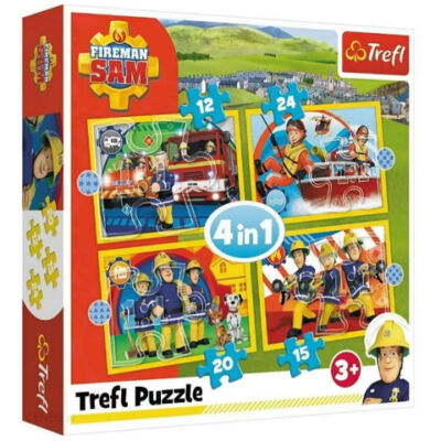 Sam a tűzoltó: A segítőkész Sam 4 az 1-ben puzzle – Trefl