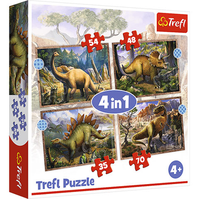 Érdekes dínók 4 az 1-ben puzzle – Trefl