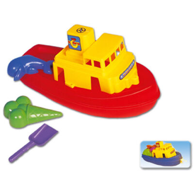 Úszó kishajó homokozó formákkal – D-Toys