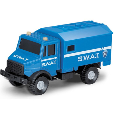 SWAT taktikai furgon kék színben 1/64 - Mondo Motors