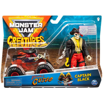 Monster Jam: Pirate's Curse kisautó és Captain Black figura – Spin Master