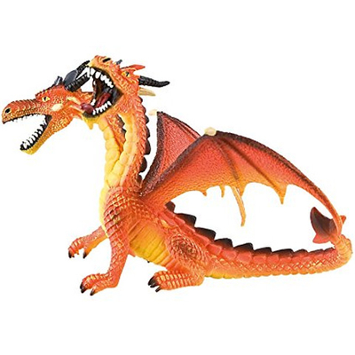 Dupla fejű narancssárga sárkány játékfigura – Bullyland