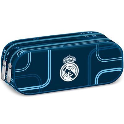 Real Madrid kék színű dupla cipzáras tolltartó