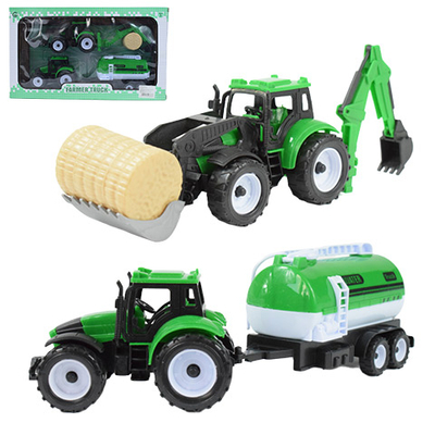 Farmer traktor és munkagép 2 db-os szett vontatmánnyal