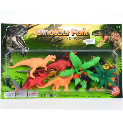 Dinoszaurusz figurák növényekkel