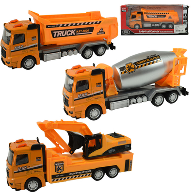 Építési teherautók fénnyel, háromféle változatban