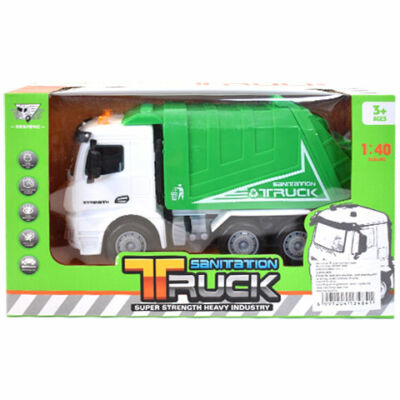 Zöld szemétszállító teherautó 17 cm