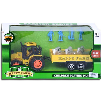 Happy Farm Traktor pótkocsival és állatokkal