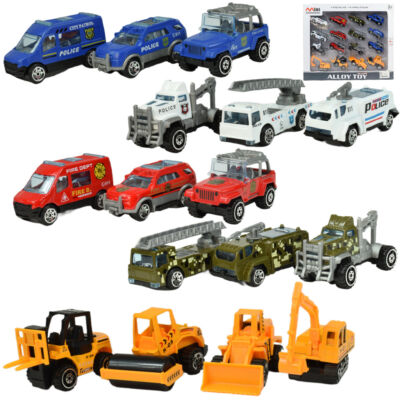 Közszolgálati és építőipari fém járművek 16 db-os készlet
