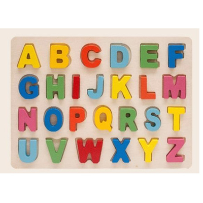 Fa ABC betűi színes formaillesztő puzzle