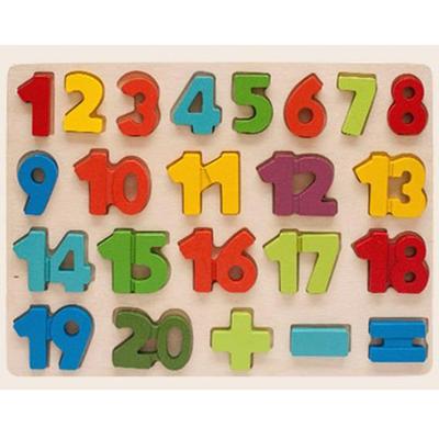 Színes fa formaillesztő puzzle számokkal 1–20ig 23 db-os készlet