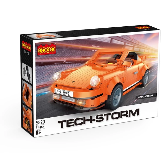 COGO® 5820 | lego-technic-kompatibilis építőjáték | 915 db építőkocka | Narancssárga Porsche roadster