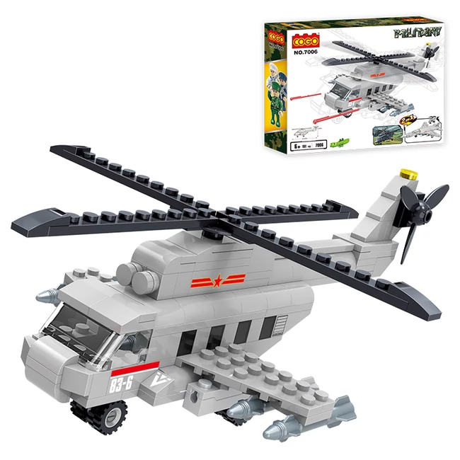 COGO® 7006 | lego-kompatibilis katonai építőjáték | 191 db építőkocka | Katonai harci helikopter