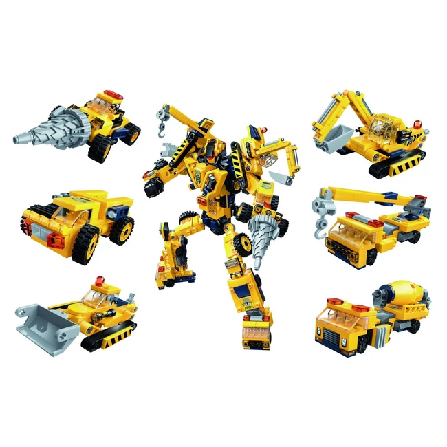 QMAN® 1417 | lego-kompatibilis építőjáték | 479 db építőkocka | 6 az 1-ben Munkagép robot