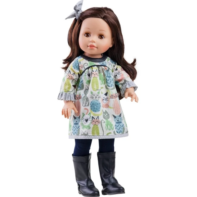 Paola Reina Játék hajasbaba Emily cicás ruhában 42cm