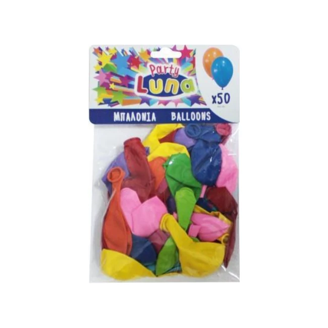 Színes party lufi 24 cm-es 50 db-os szett