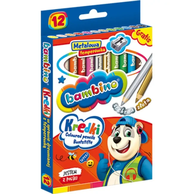 Bambino: Jumbo színes ceruza 12db-os szett hegyezővel