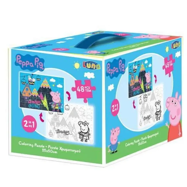 Peppa malac 2az1-ben színezhető 48 db-os puzzle