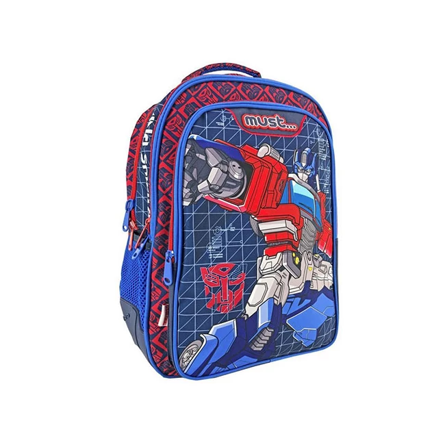 Must… Transformers három rekeszes lekerekített iskolatáska, hátizsák 32×18×43 cm