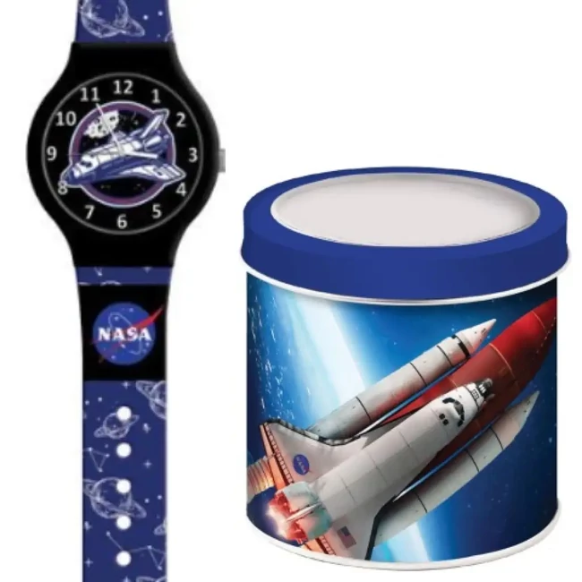 NASA analóg karóra fém díszdobozban