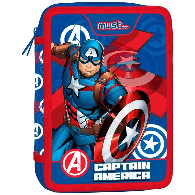 Must: Bosszúállók – Amerika kapitány kétszintes töltött tolltartó 15×21×5 cm