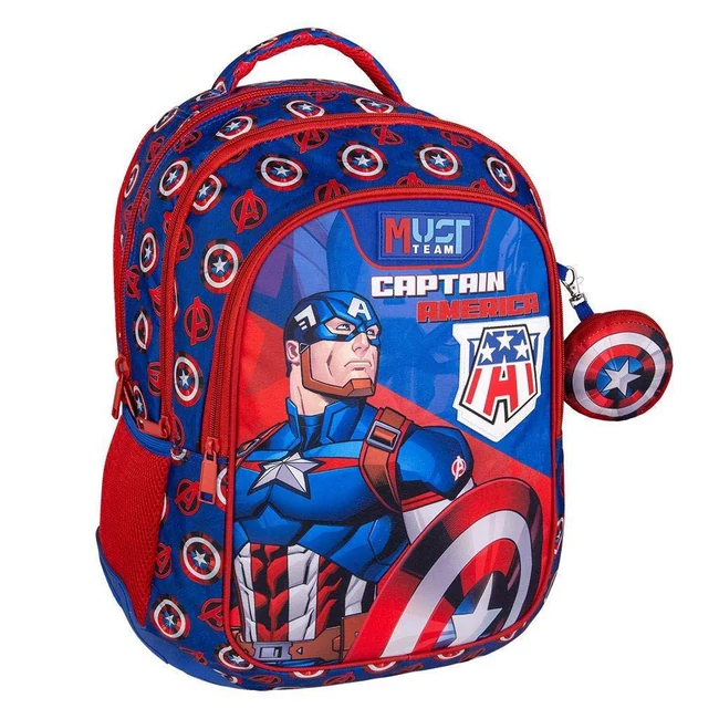 Luna: Must Team Amerika Kapitánya lekerekített 3 rekeszes hátizsák 32×18×43 cm