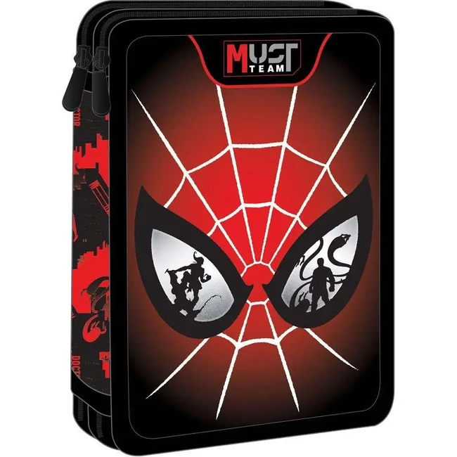 Luna: Spider 2 szintes töltött tolltartó – Eyes design