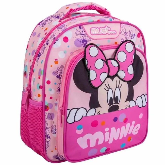 Luna: Minnie egér lekerekített kétrekeszes iskolatáska 27×10×31 cm