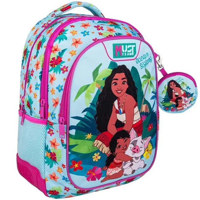 Must… Vaiana 2 lekerekített 3 rekeszes iskolatáska, hátizsák 32×18×43 cm