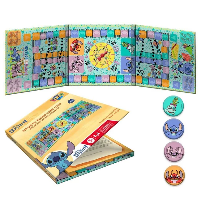 Luna: Mágneses összecsukható Ki nevet a végén? társasjáték Disney Stitch szereplőkkel