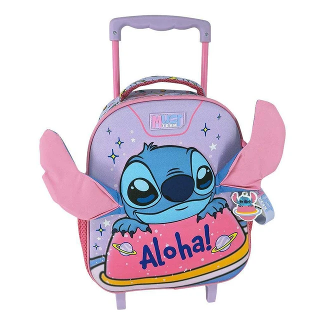 Luna: Disney Stitch Aloha 2 rekeszes gurulós ovis hátizsák 27×10×31 cm