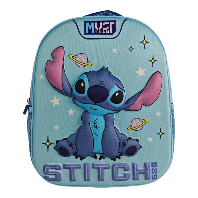 Luna: Must Team 3D Stitch az űrben mintás lekerekített ovis hátizsák 26×10×32 cm