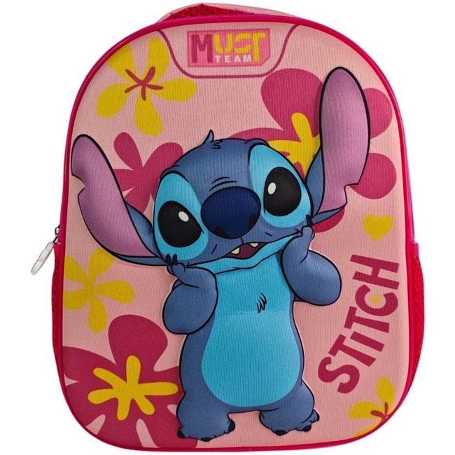 Must: Stitch 3D mintás lekerekített ovis hátizsák 26×10×32 cm