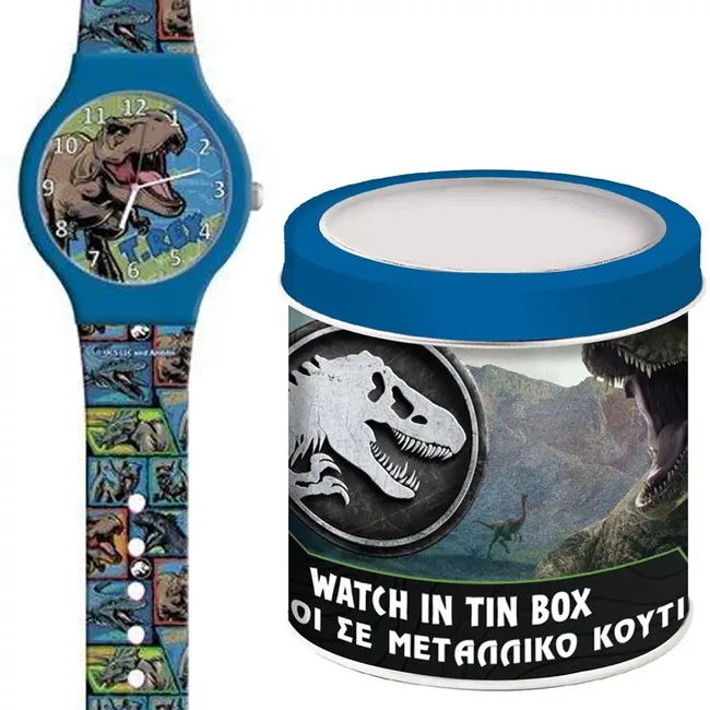 Luna: Jurassic World dinós analóg karóra fém díszdobozban