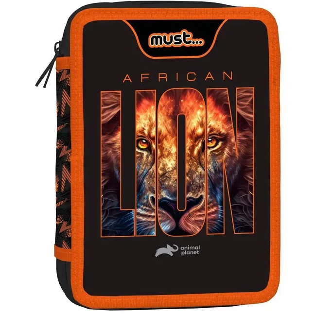 Must: Animal Planet – Oroszlán kétemeletes töltött tolltartó 15×21 cm