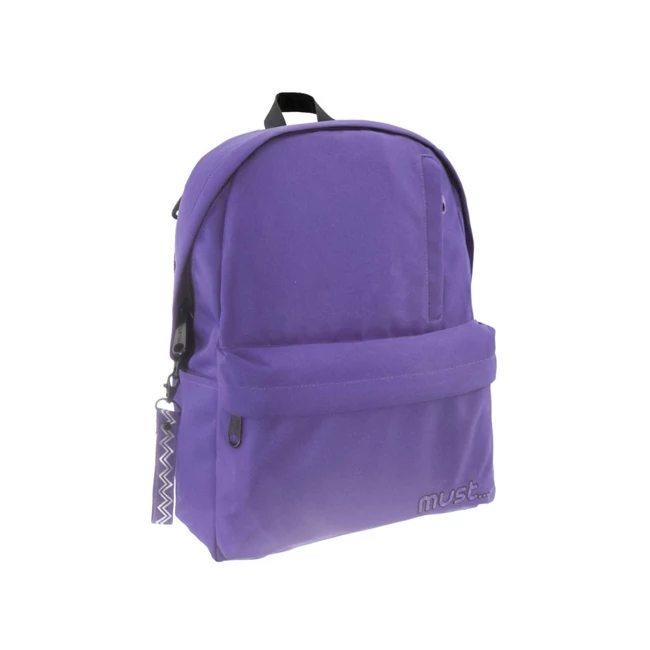 Must: Lila négy rekeszes lekerekített iskolatáska, hátizsák 32×17×42 cm