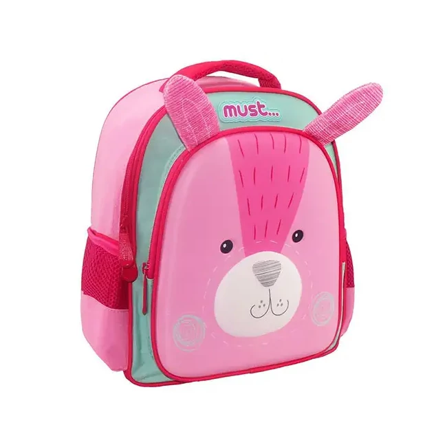 Must: Nyuszis 3D mintás kétrekeszes ovis hátizsák 27×10×31 cm