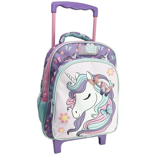 Luna: Must Team Unikornis 2 rekeszes gurulós iskolatáska, hátizsák 27×10×31 cm