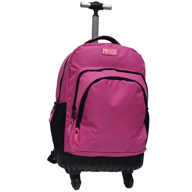 Luna: Must Team Pink 3 rekeszes gurulós iskolatáska, hátizsák 31×24×45 cm